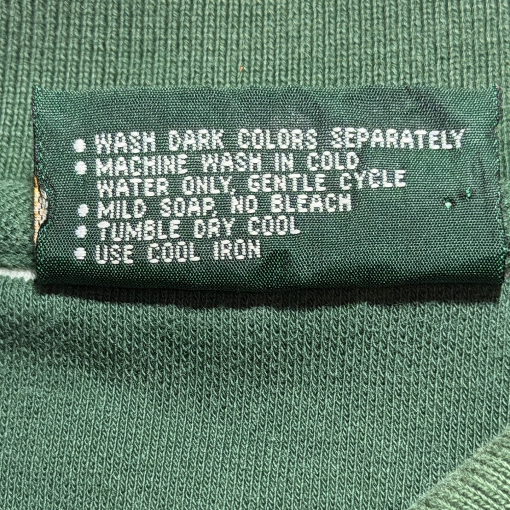 Vintage Masters Collection Golf Polo Mens L Green White Striped Cotton 90s Logo - Picture 9 of 13